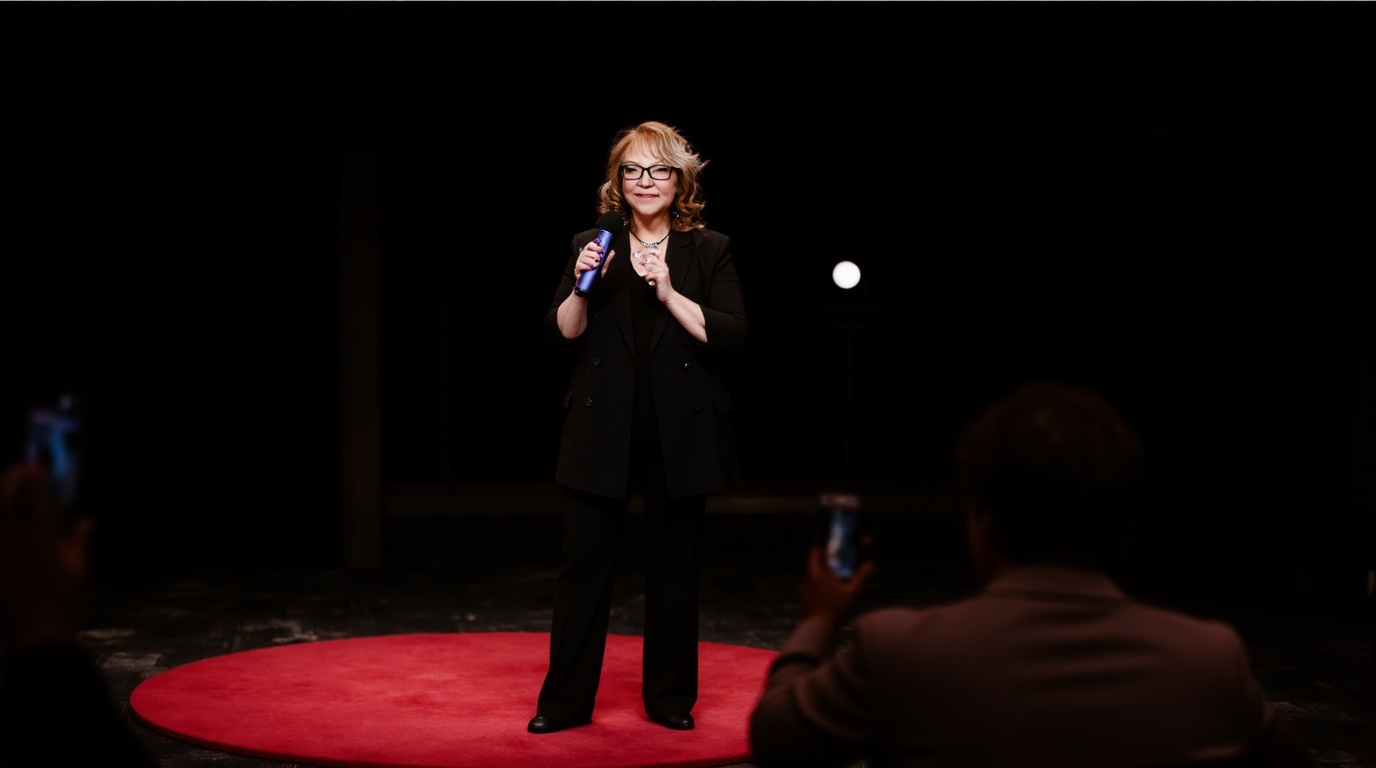 Pam Ivey, founder of Beyond the Agenda, speaking on stage